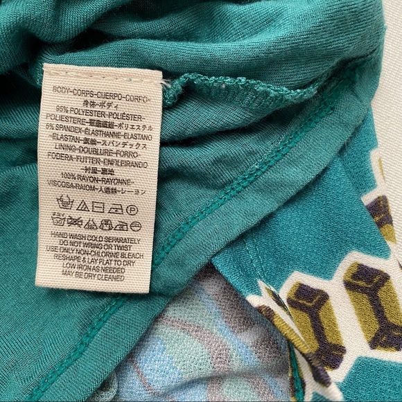 Free People Stella green multicolor fitted mock neck long sleeve mini dress - Picture 5 of 8